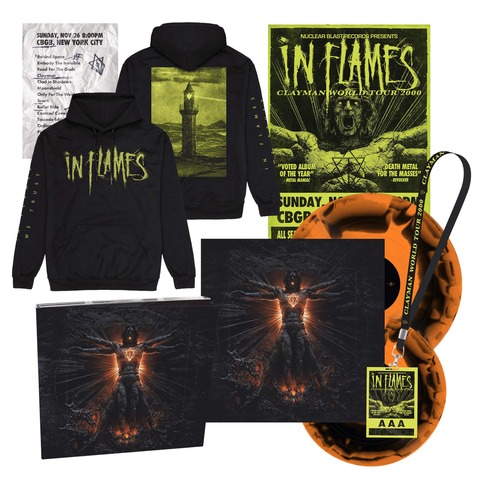 Clayman 20th Anniversary Bundle - 2Vinyl (black/orange), CD, Poster, Setlist, AAA Pass, Hoodie by In Flames - 2Vinyl + Digi CD Bundle - shop now at In Flames store