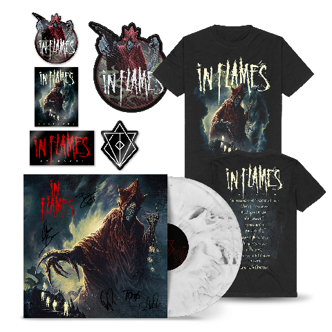 Foregone by In Flames - Signed White/Black Marbled 2LP + T-Shirt Bundle - shop now at In Flames store