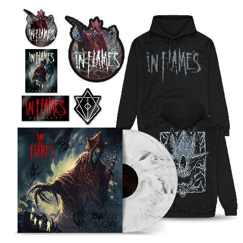 Foregone by In Flames - Signed White/Black Marbled 2LP + Hoodie Bundle - shop now at In Flames store